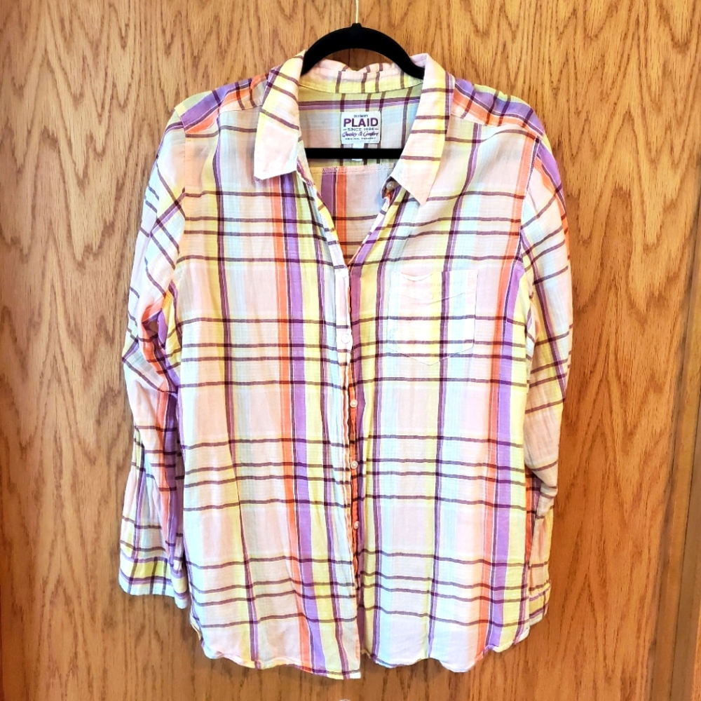 Old Navy Pastel Paid Shirt Button Up Button Down